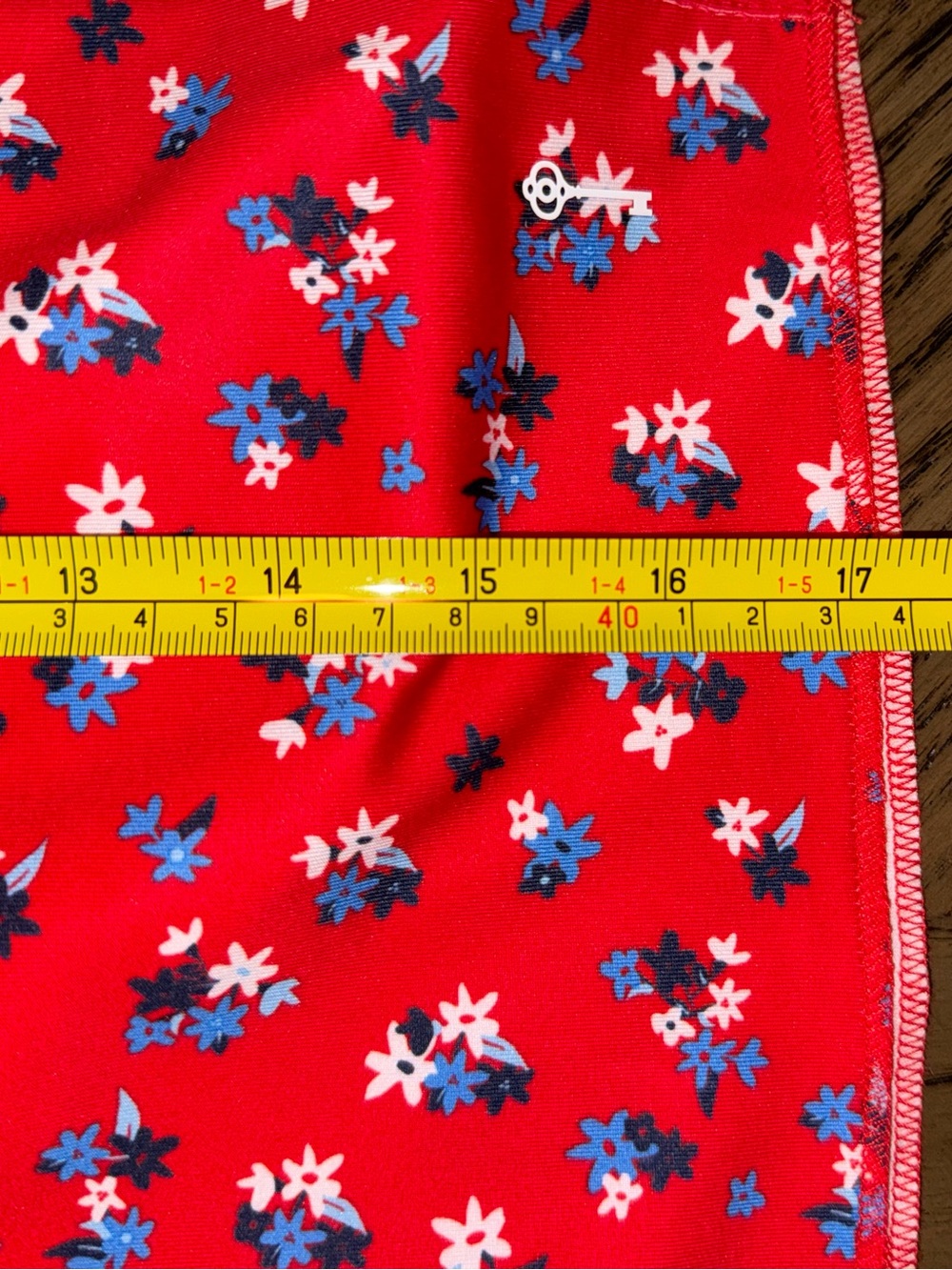 Belyn Key Red Floral Skort with Blue & White Accents - Picture 5 of 8